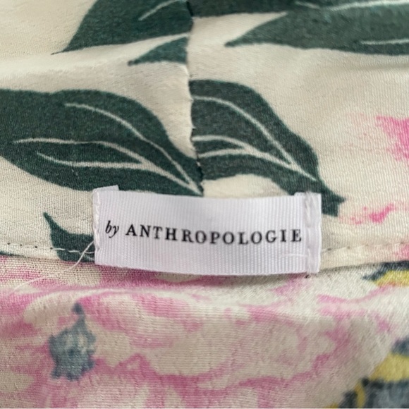 Anthropologie Elma Yellow Pink Floral Open Front Boho Kimono Top 37757 - Picture 5 of 9